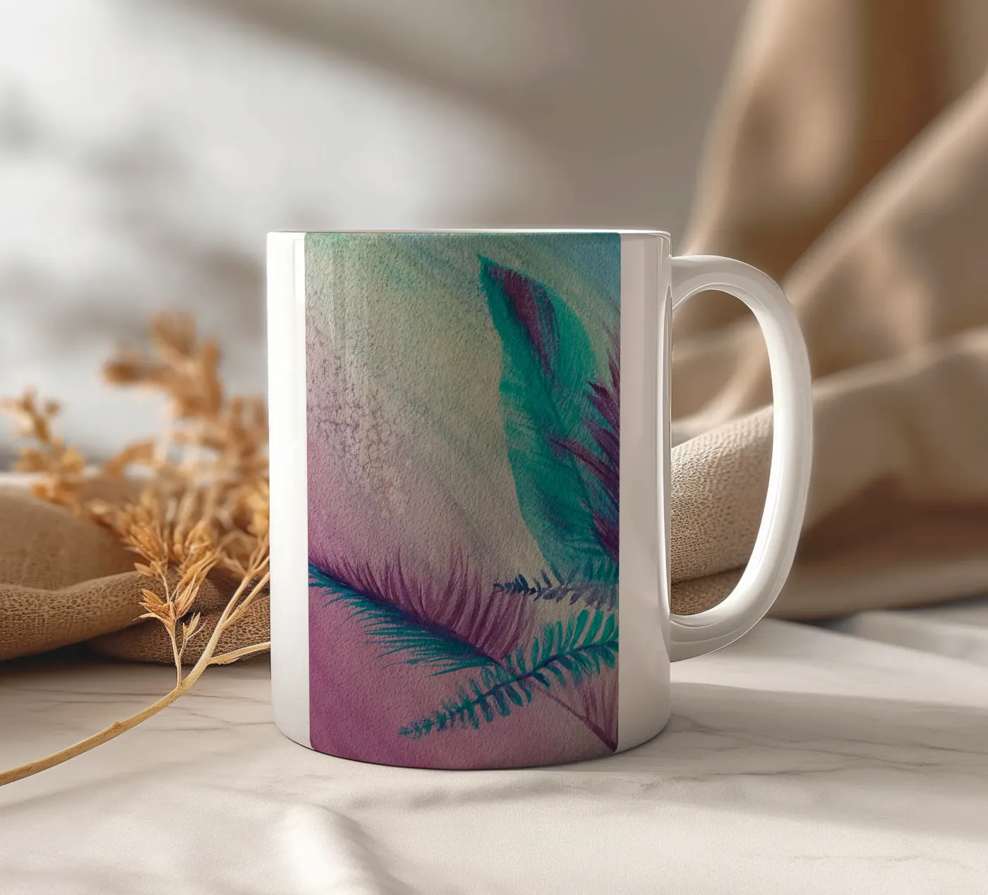 Summertime ceramic mug by Eva Nev Watercolor