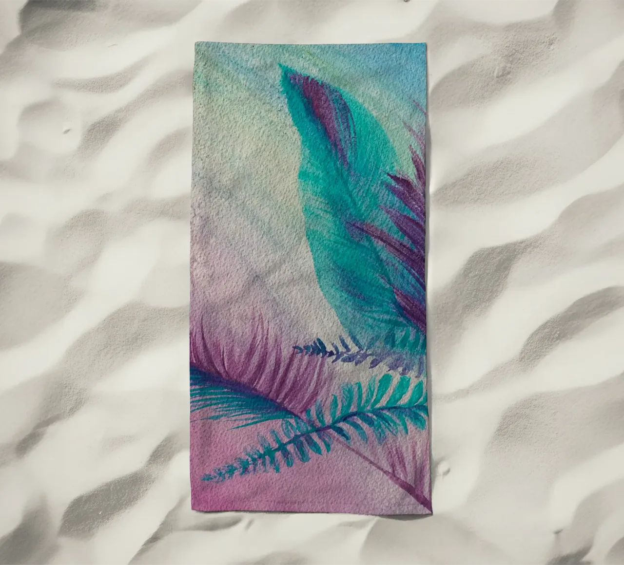 Summertime beach towel by Eva Nev Watercolor