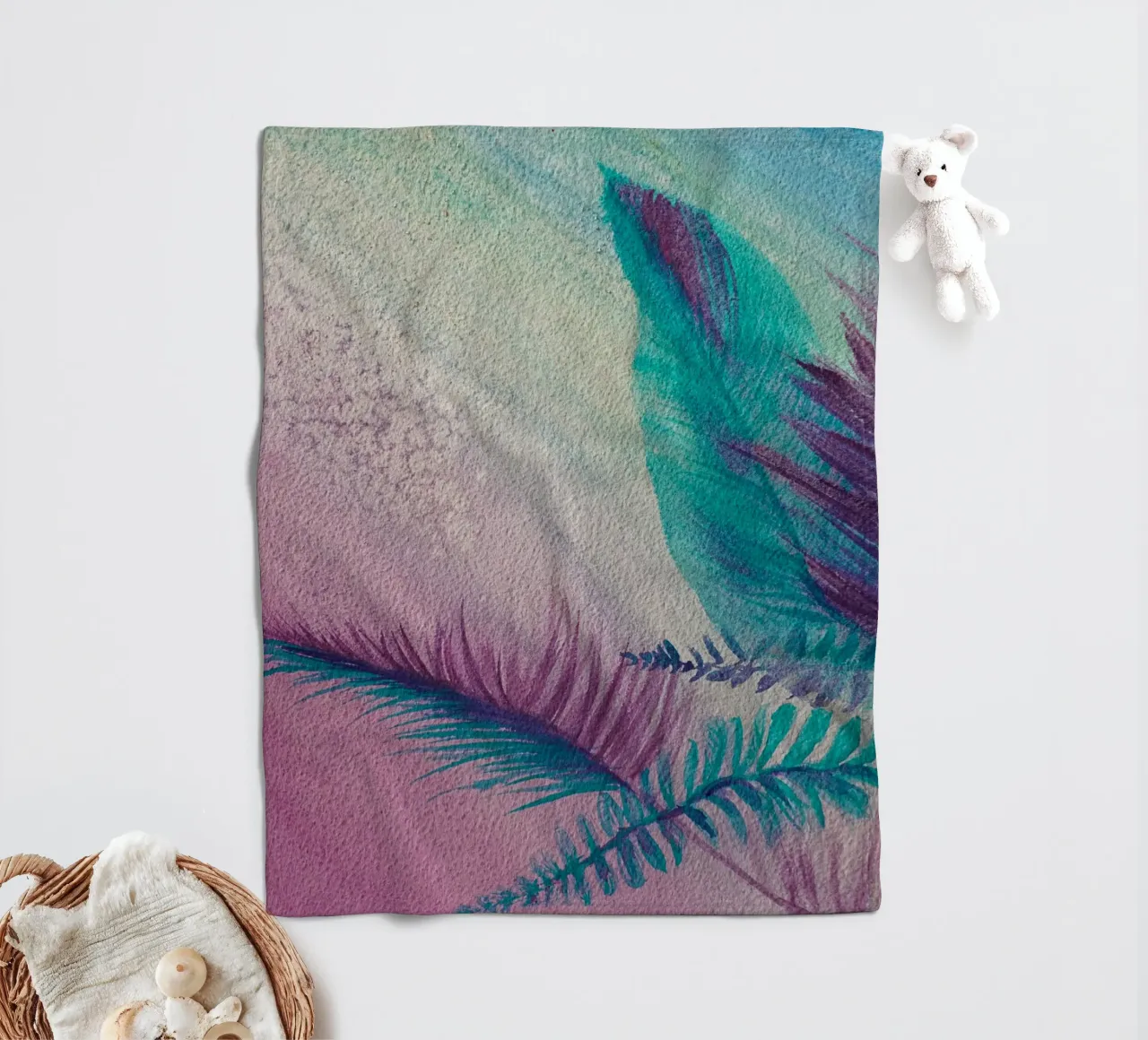 Summertime fleece blanket by Eva Nev Watercolor