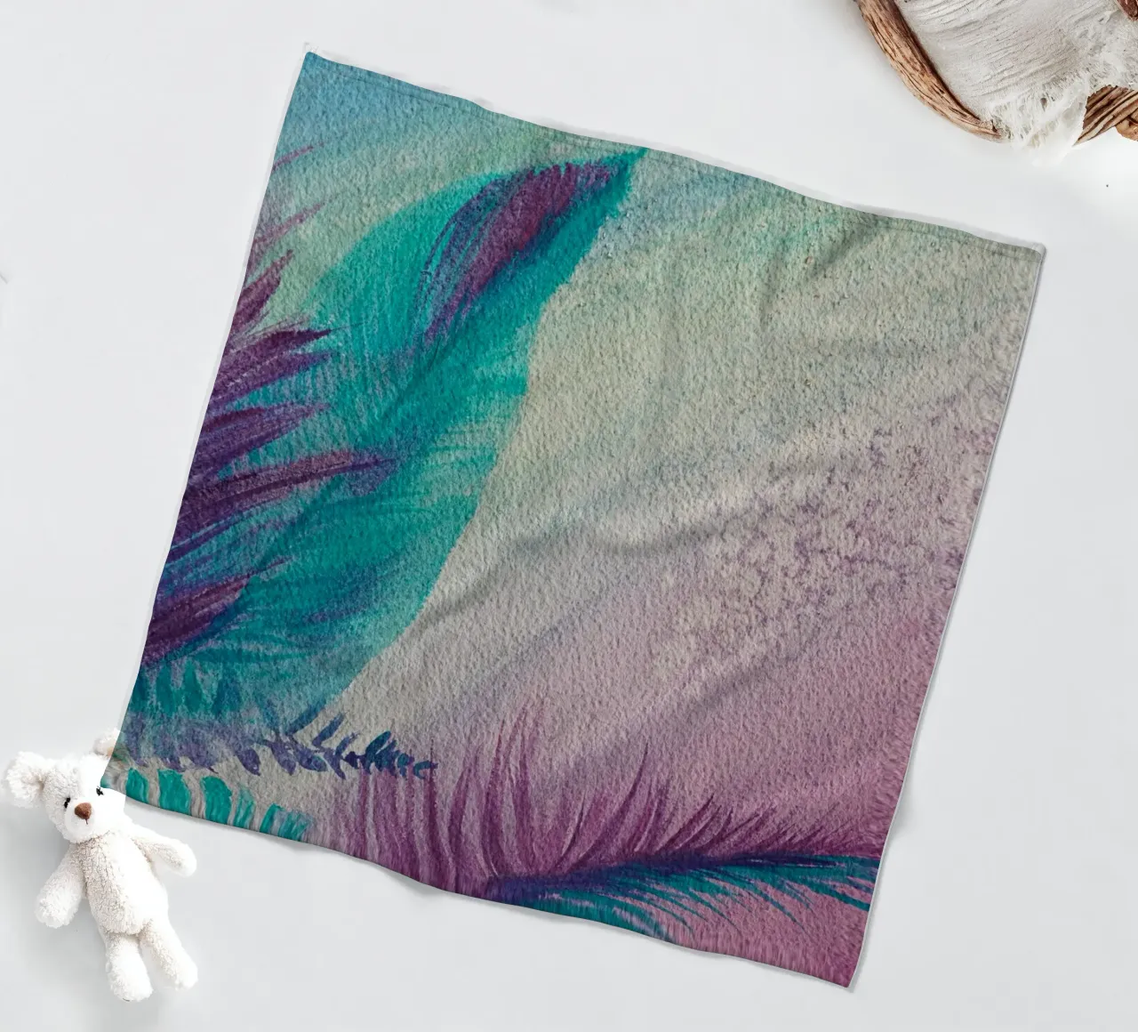 Summertime fleece blanket by Eva Nev Watercolor