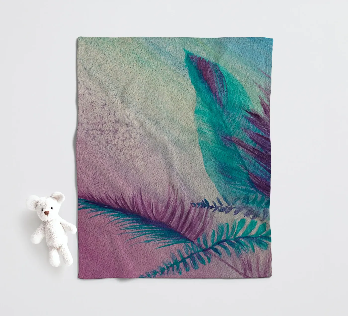 Summertime fleece blanket by Eva Nev Watercolor
