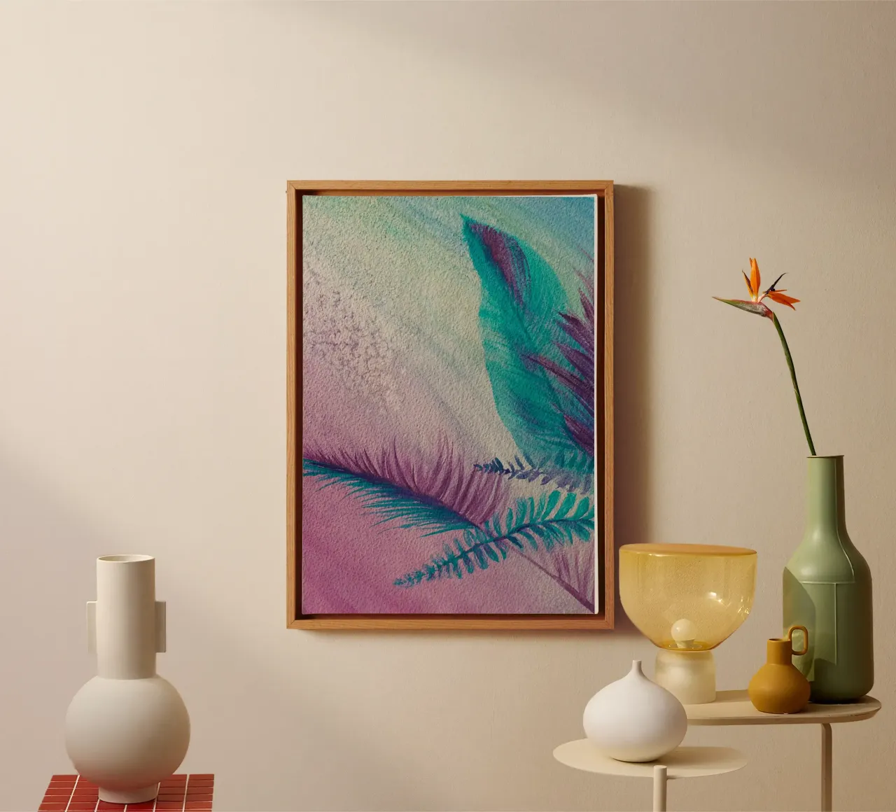 L'ora legale tela con Cornice a cassetta da Eva Nev Watercolor