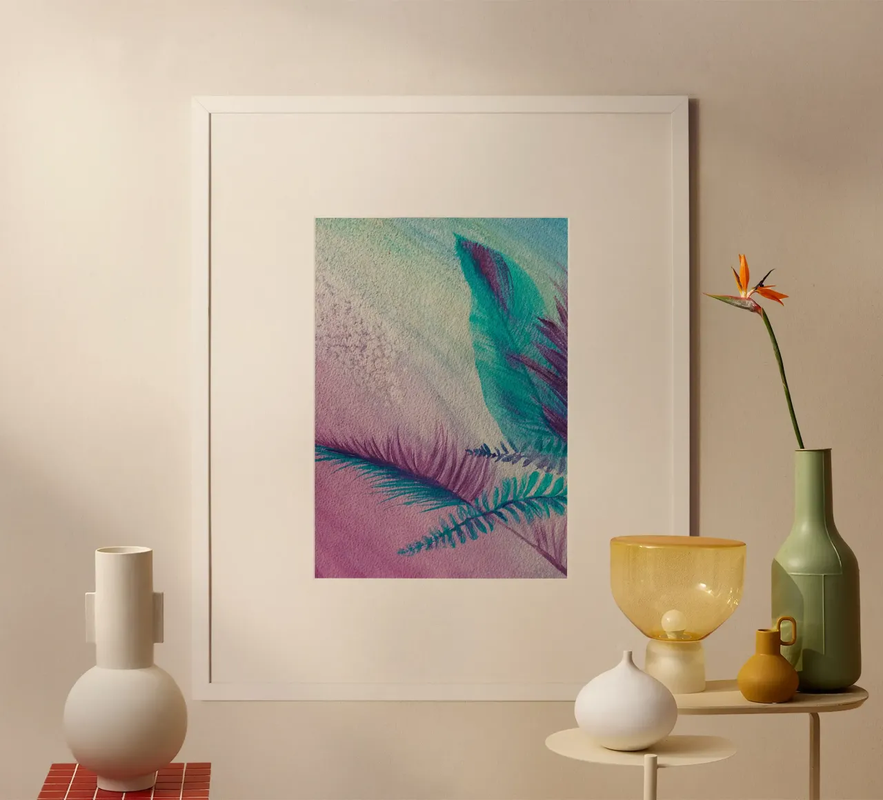 L'ora legale poster con telaio in alluminio da Eva Nev Watercolor