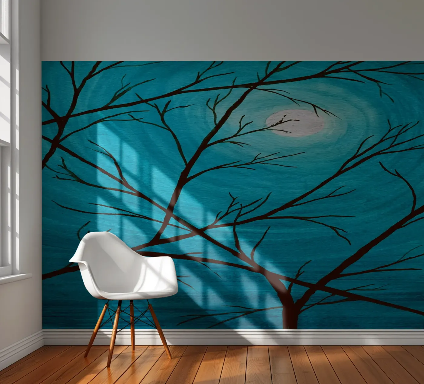 Azure fotobehang van Eva Nev Watercolor
