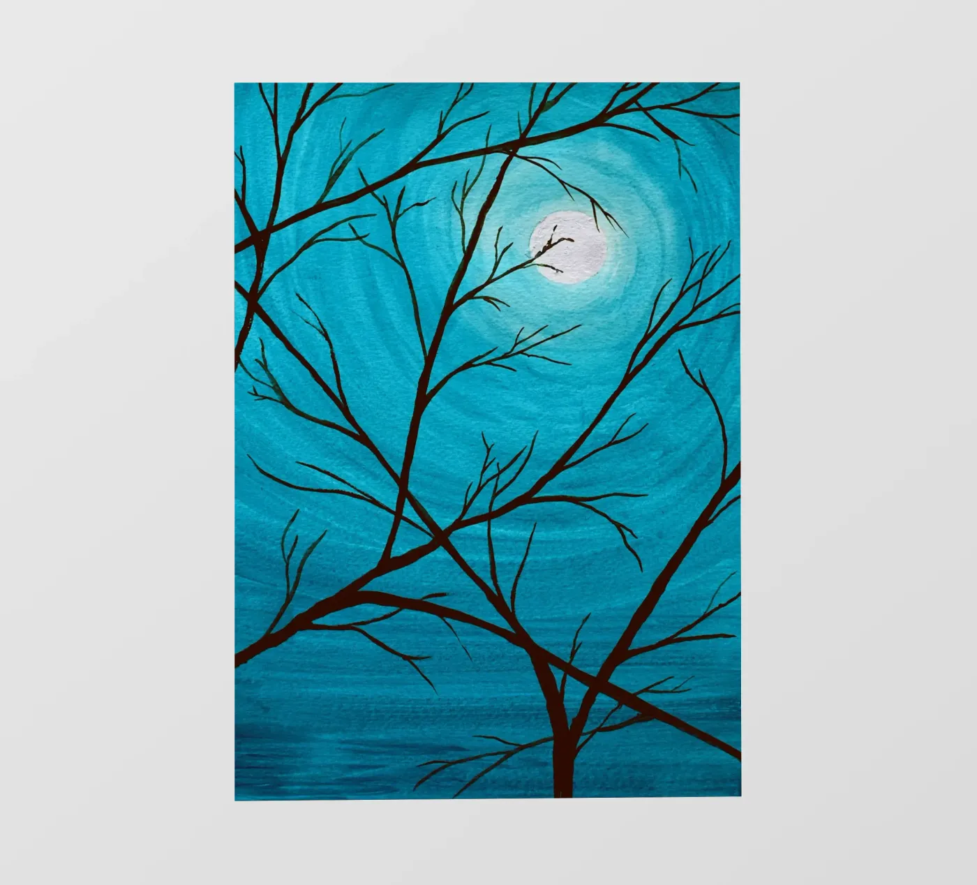 Azure fotobehang van Eva Nev Watercolor