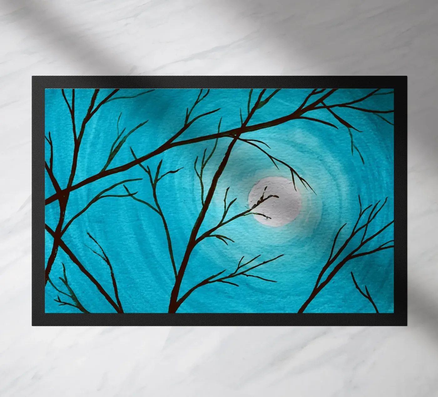 Azure doormat by Eva Nev Watercolor