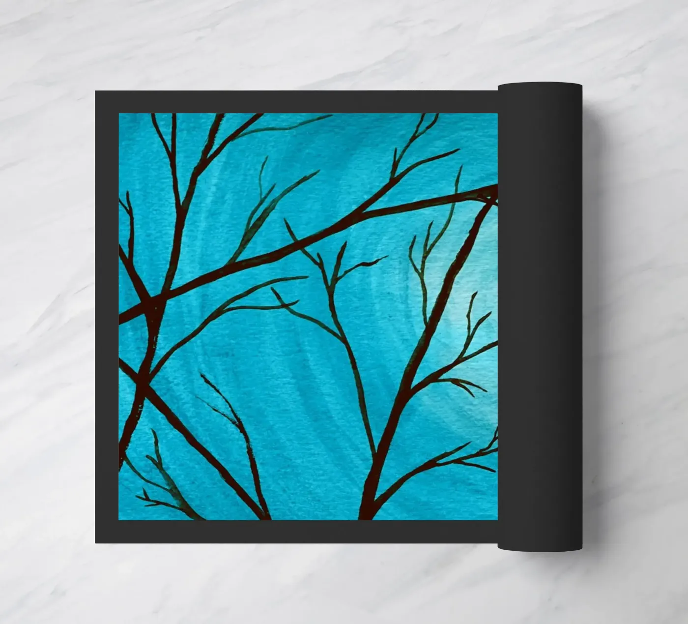 Azure doormat by Eva Nev Watercolor