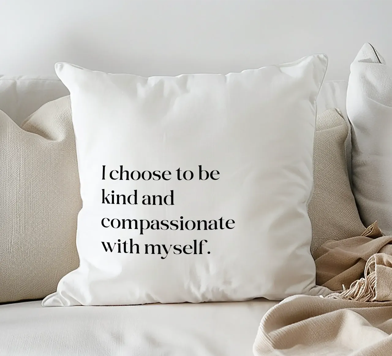 Scelgo di essere gentile e compassionevole con me stesso cuscino da SPIRIIT