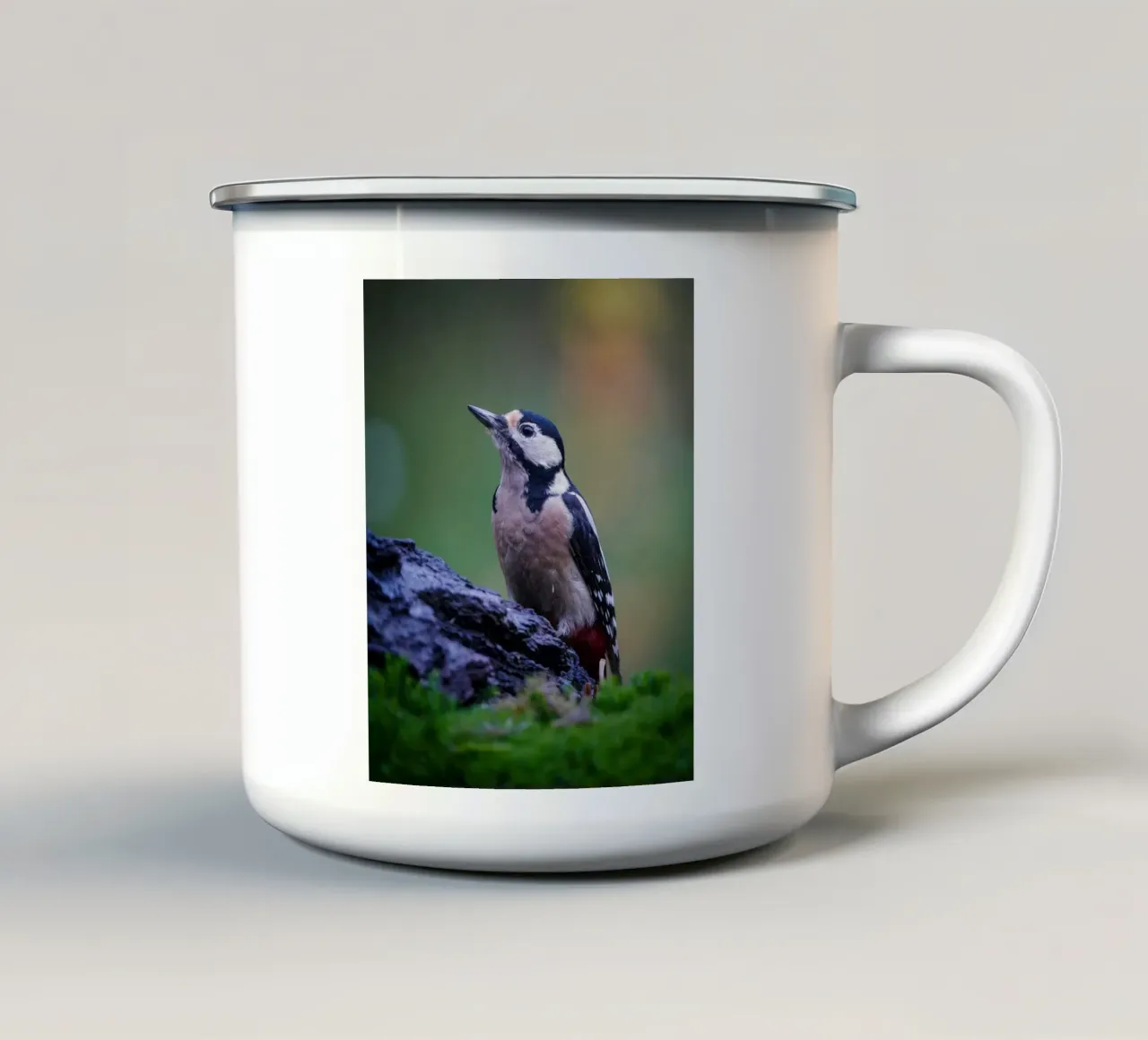 picchio tazza in smalto da Tom's Wildlife