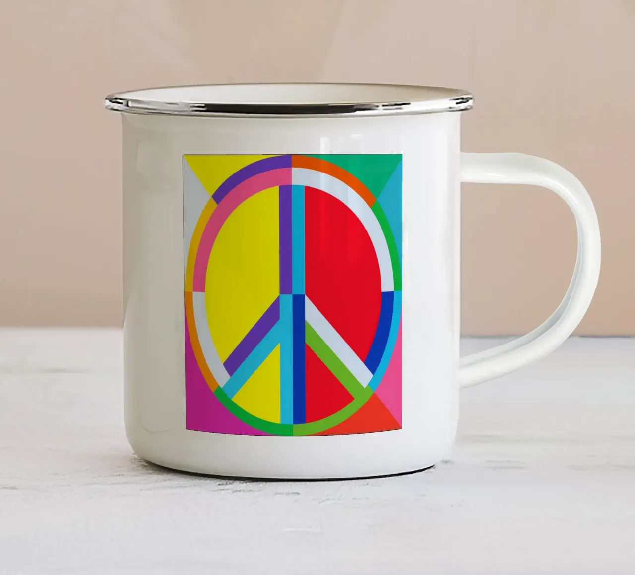 Pace & Amore | Diversità unita con rispetto tazza in smalto da Autofocus