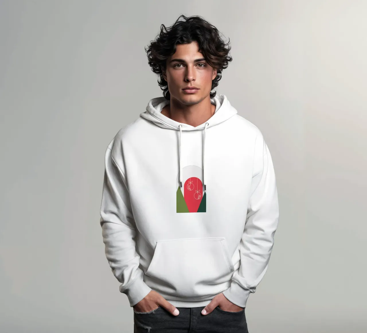 Minimal Xmas Snow Globe felpa con cappuccio da DesigndN Christmassy