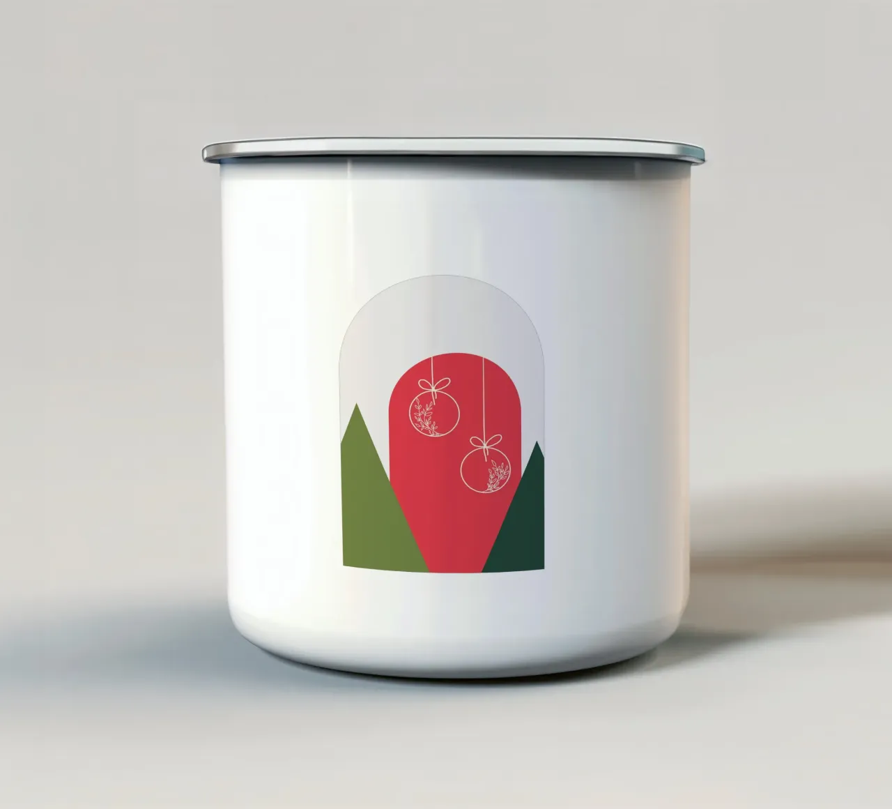 Minimal Xmas Snow Globe emaille mok van DesigndN Christmassy