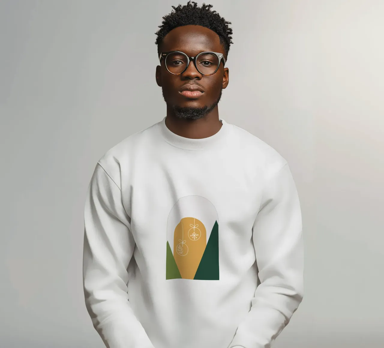 Minimal Xmas Golden Snow Globe felpa da DesigndN Christmassy