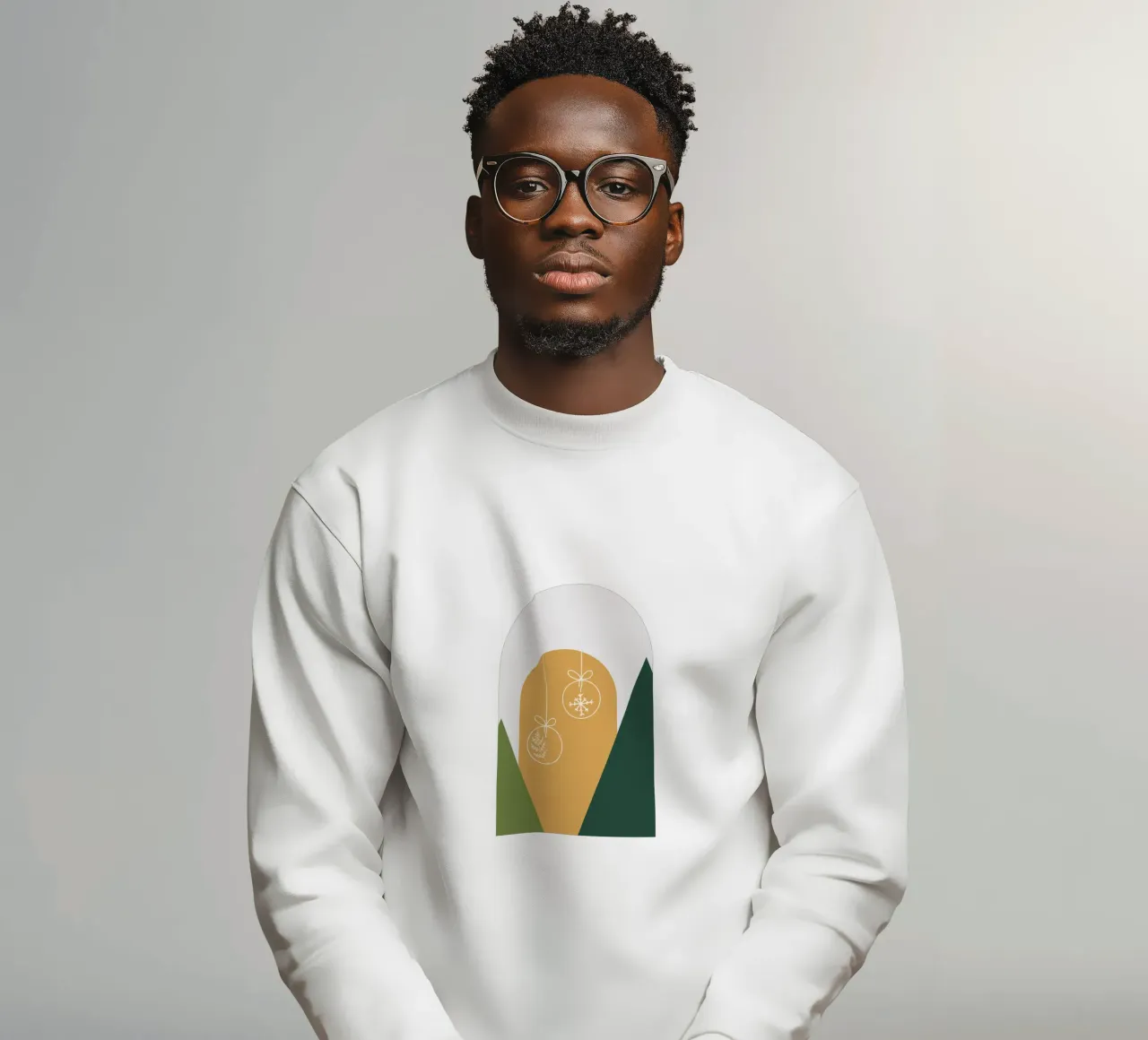 Minimal Xmas Golden Snow Globe felpa da DesigndN Christmassy