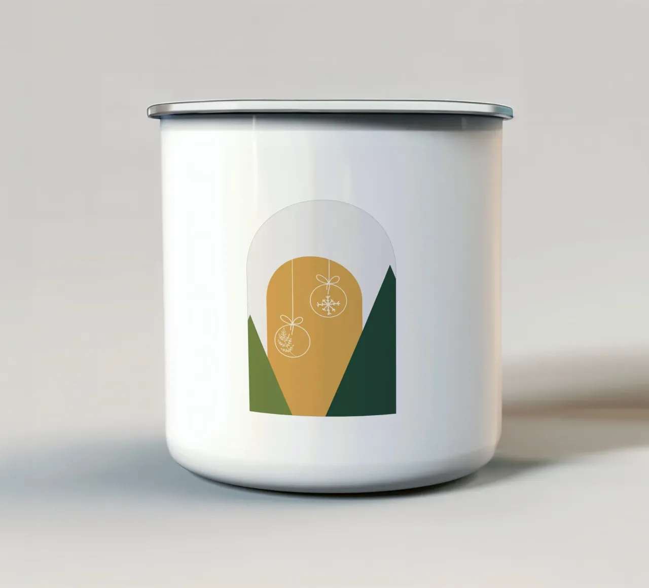 Minimal Xmas Golden Snow Globe tazza in smalto da DesigndN Christmassy