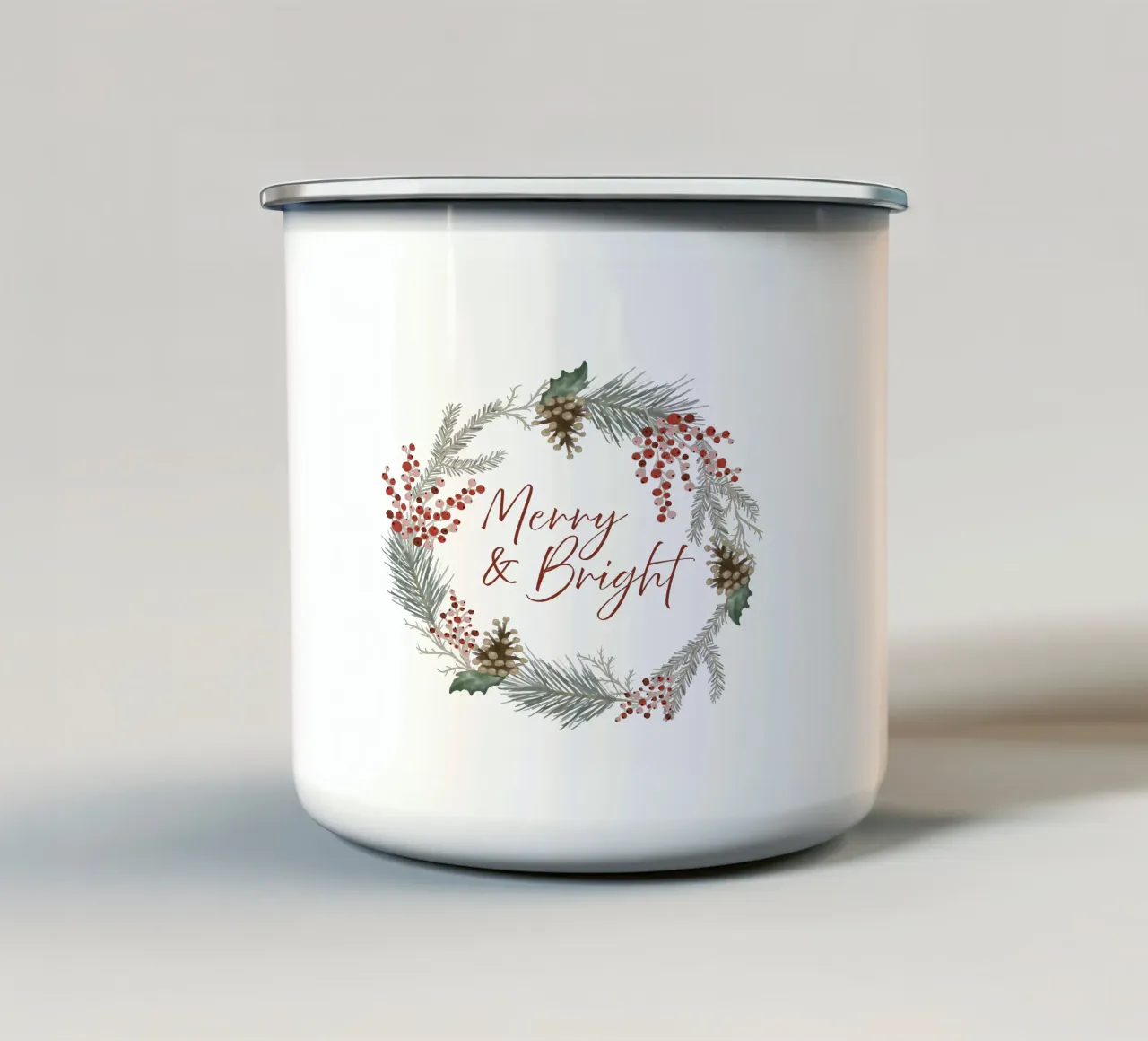 Merry And Bright Wreath tazza in smalto da DesigndN Christmassy