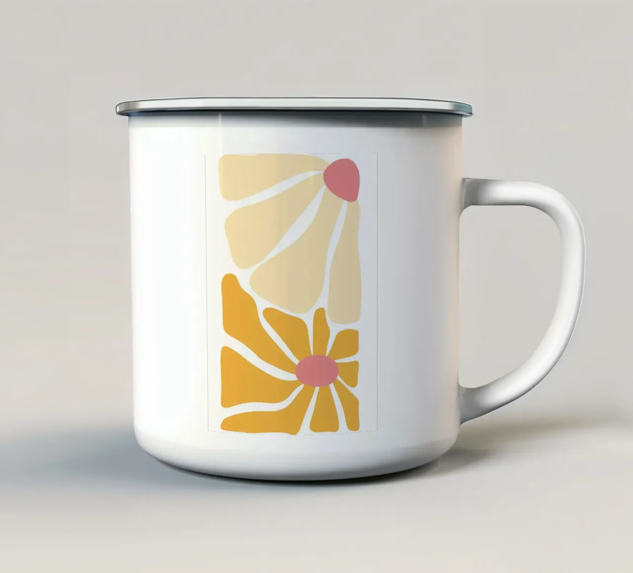 Calore astratto - design giallo-arancio tazza in smalto da Cozy Vibes