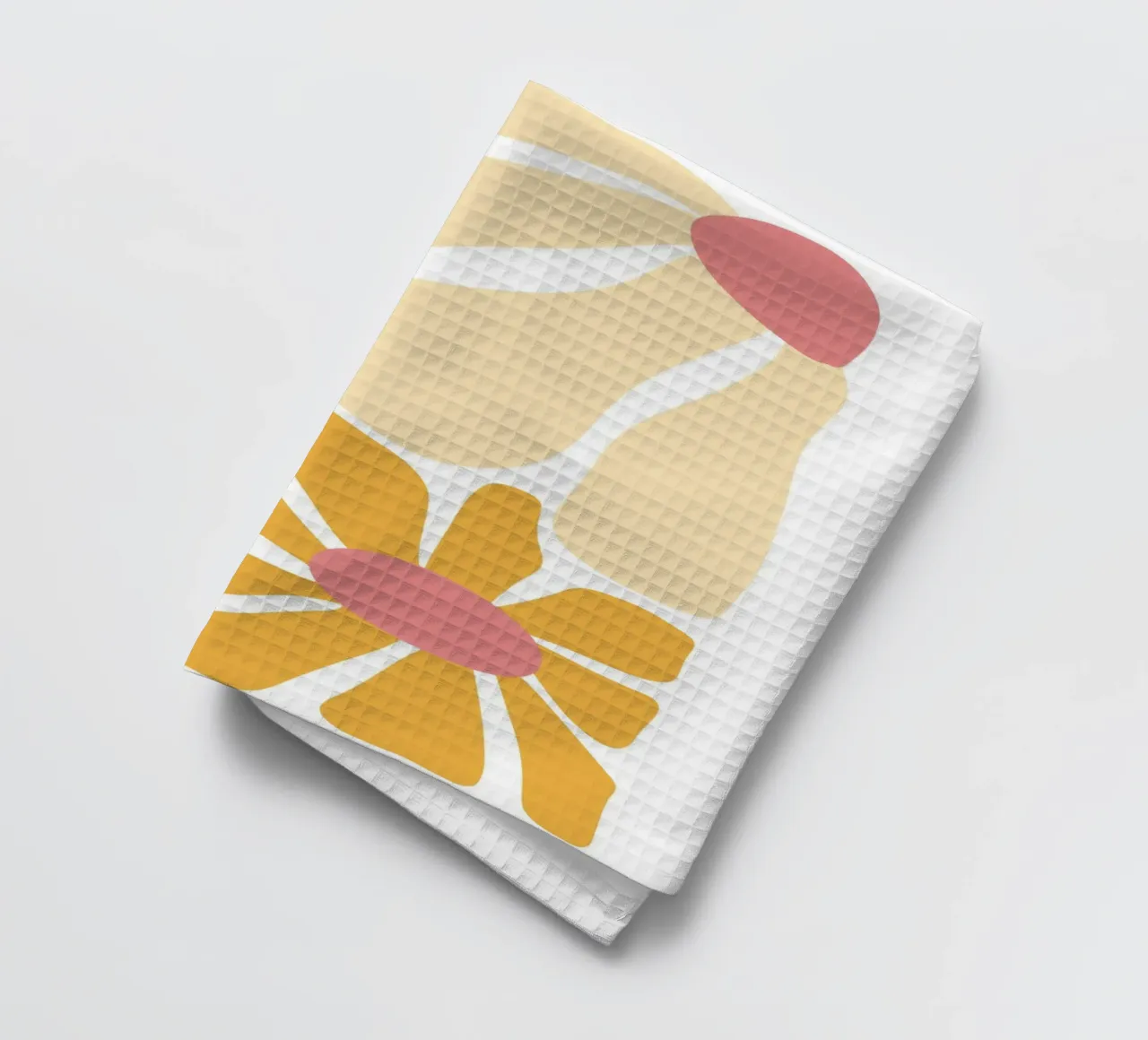 Chaleur abstraite - design jaune-orange torchon de Cozy Vibes