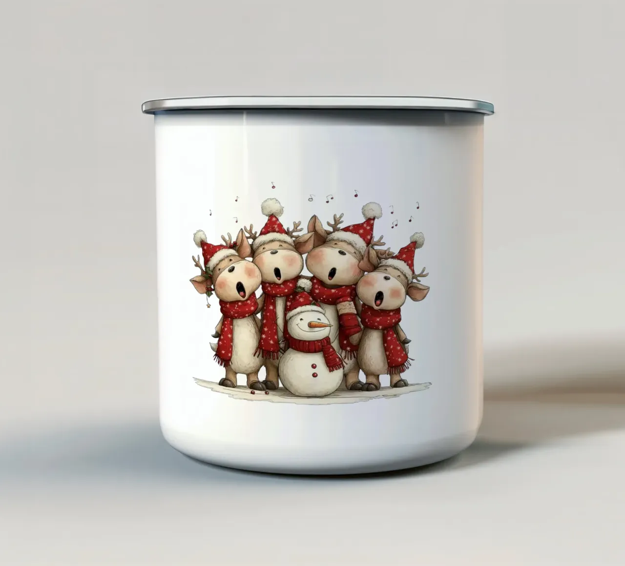 Coro di Babbo Natale tazza in smalto da HookASmile