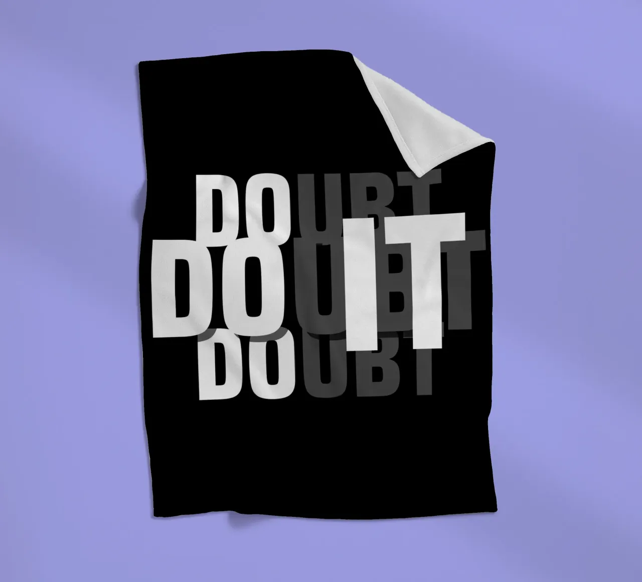 DO IT, DOUBT IT. coperta in pile da BAWA