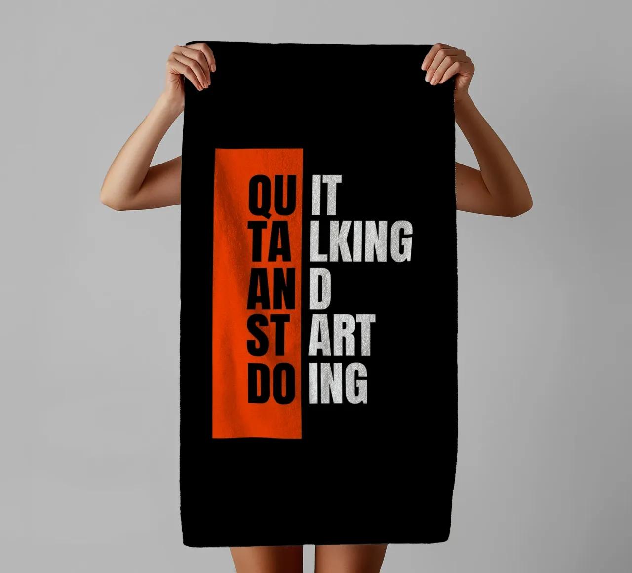 QUIT TALKING AND START DOING asciugamano da bagno da ARTEVO