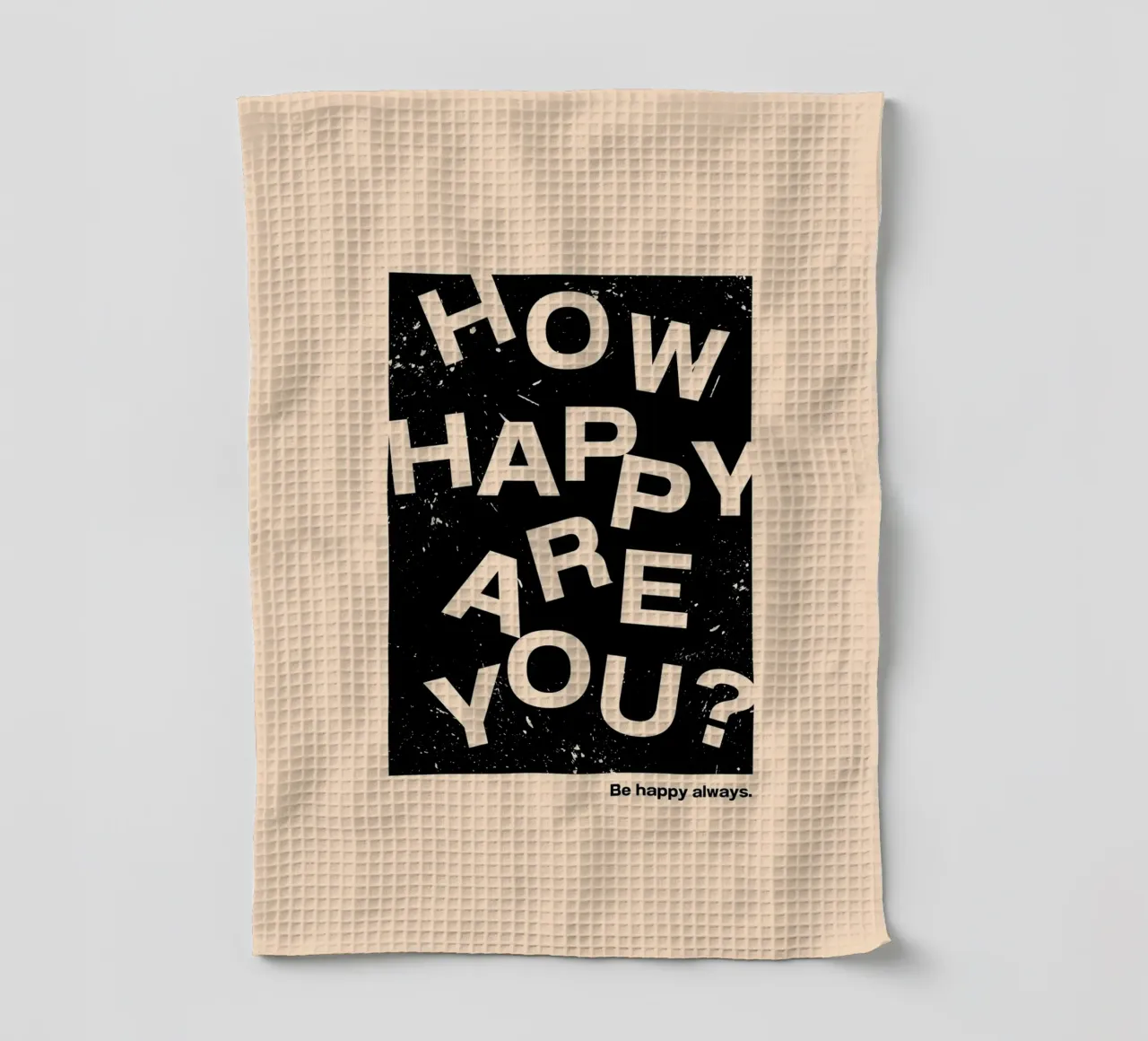 HOW HAPPY ARE YOU canovaccio da cucina da ARTEVO