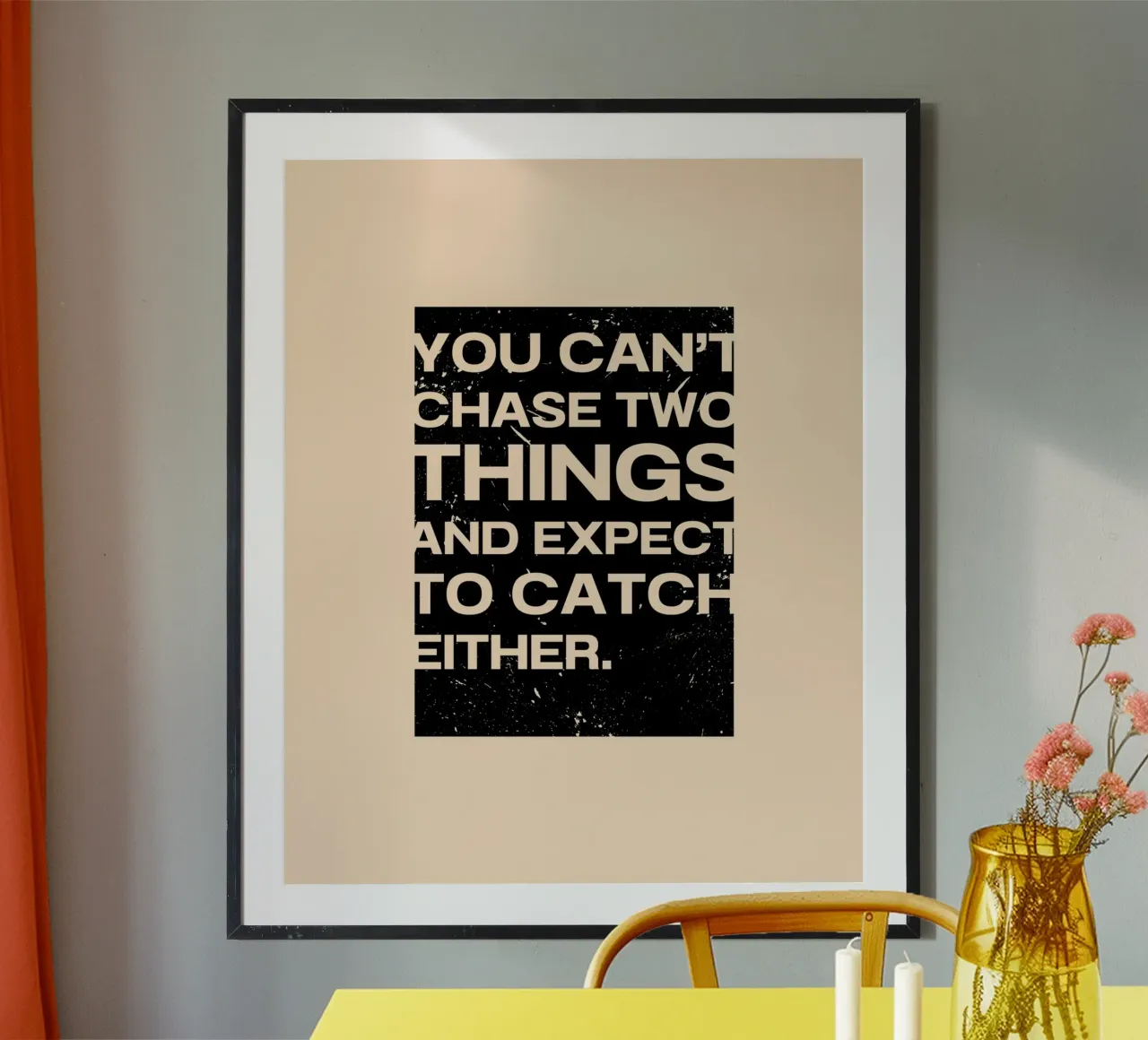 YOU CAN‘T CHASE TWO THINGS carta hahnemühle da ARTEVO