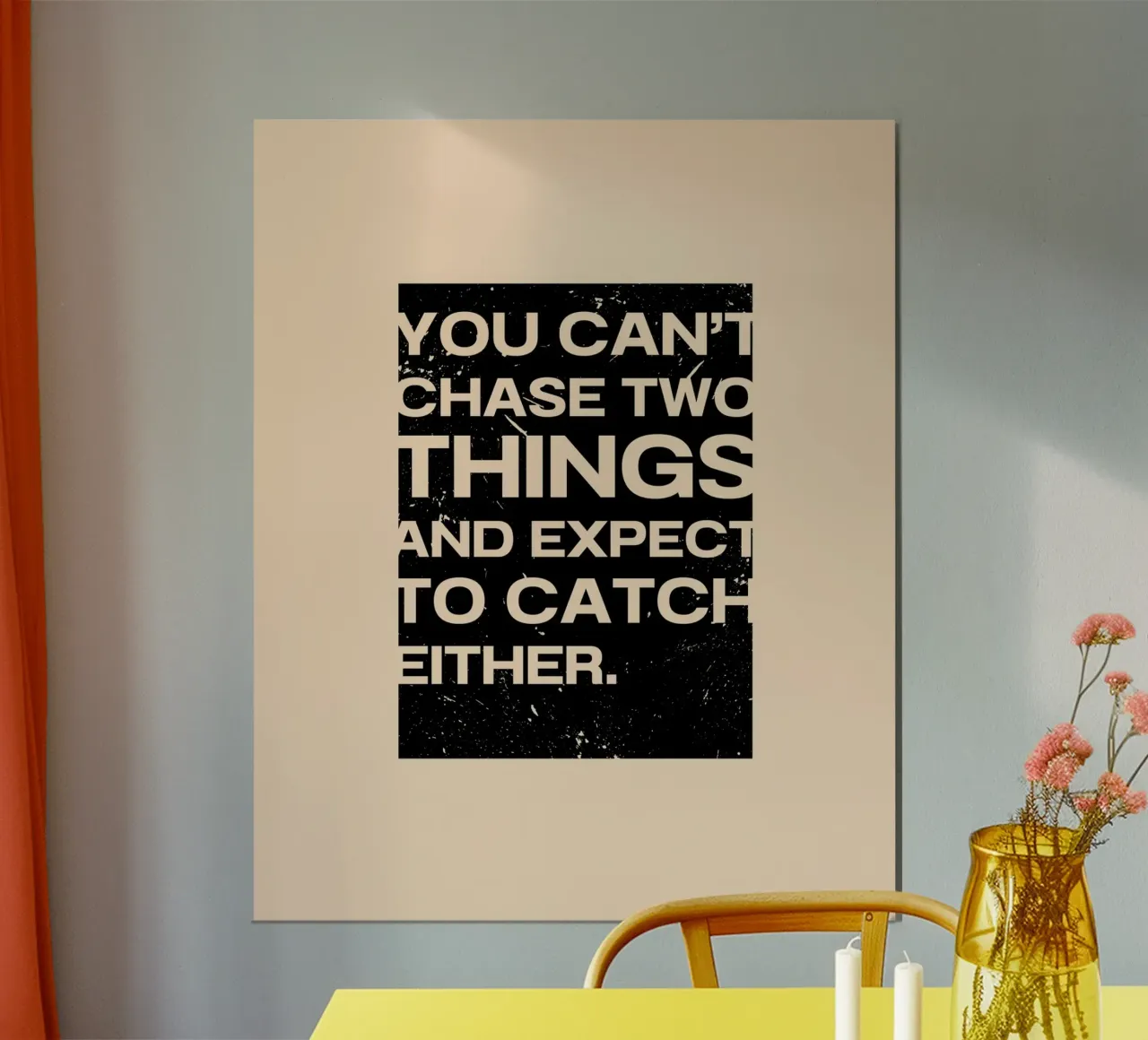 YOU CAN‘T CHASE TWO THINGS carta hahnemühle da ARTEVO