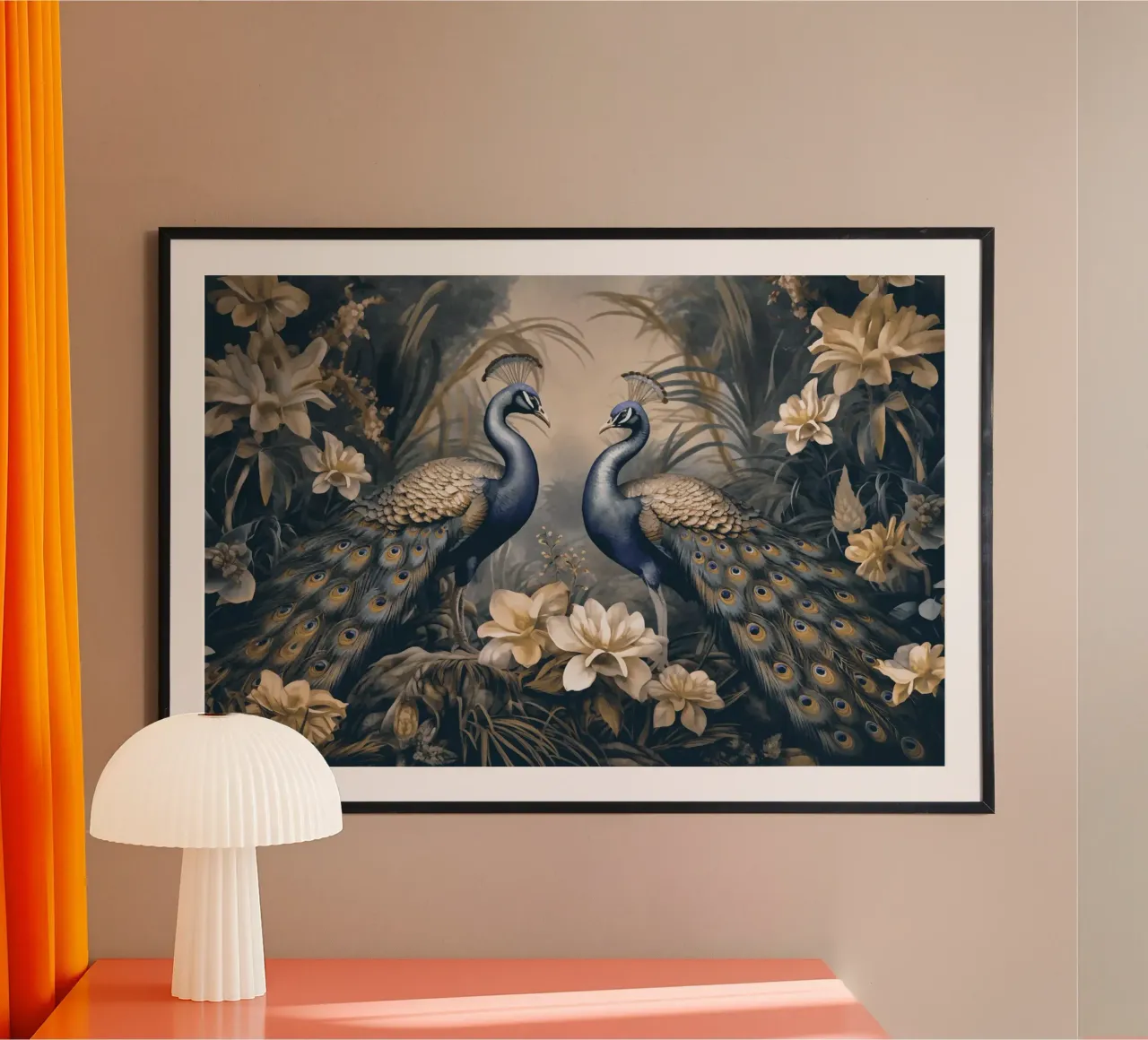 Peacocks Mystic Jungle Garden poster by Andrea Haase Vintage World