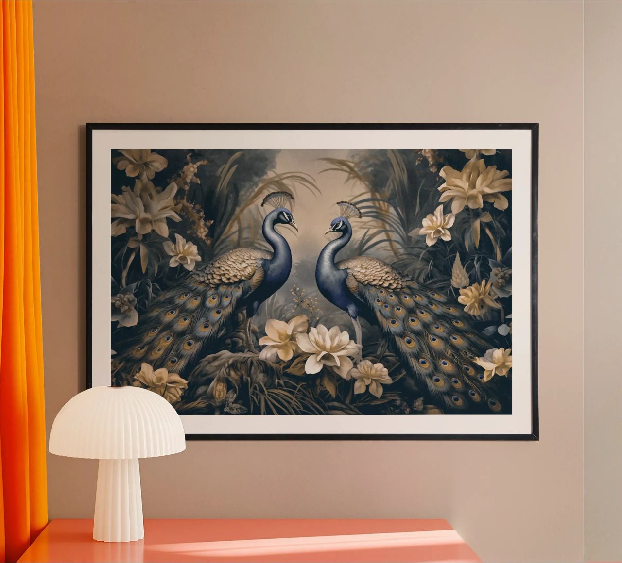 Peacocks Mystic Jungle Garden poster by Andrea Haase Vintage World