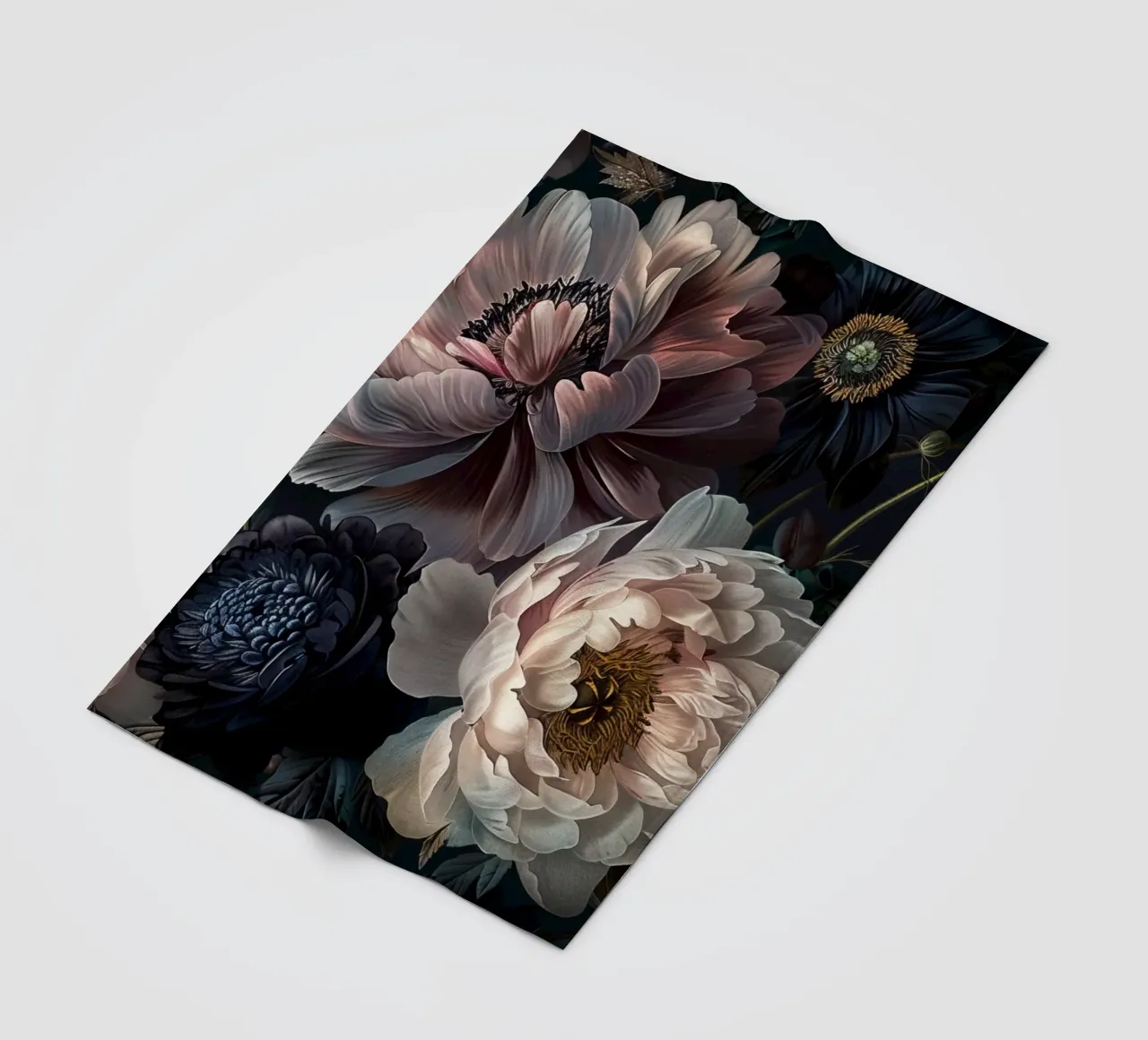 Motivo floreale Bloomy Baroque Regency coperta in pile da Andrea Haase Vintage World