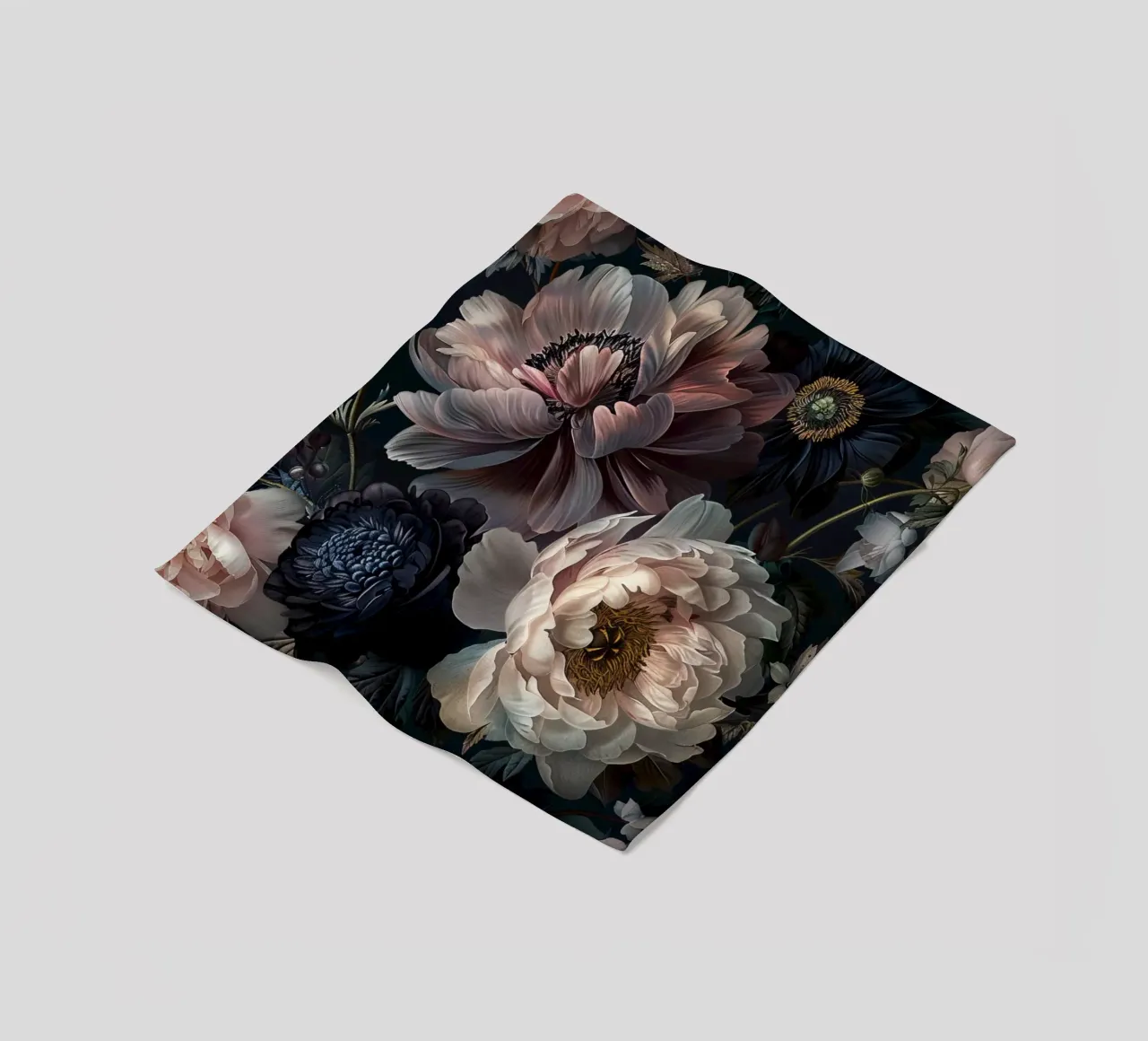 Motivo floreale Bloomy Baroque Regency coperta in pile da Andrea Haase Vintage World