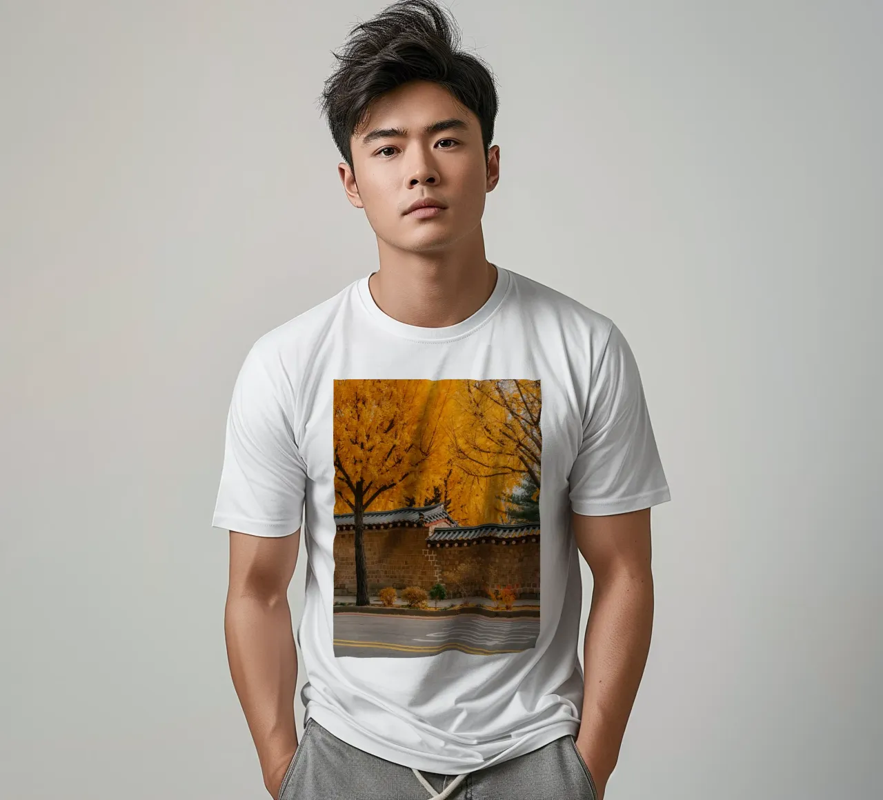 Alberi di ginkgo dorati a Seul, Corea del Sud t-shirt da mbgraphx2