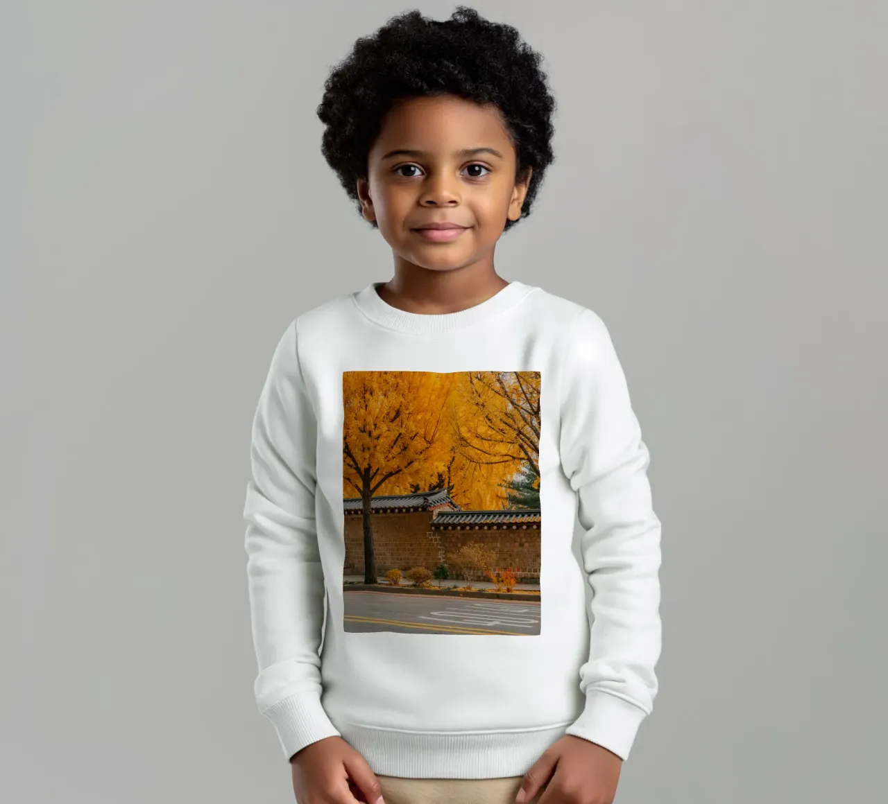 Alberi di ginkgo dorati a Seul, Corea del Sud felpa bambino da mbgraphx2