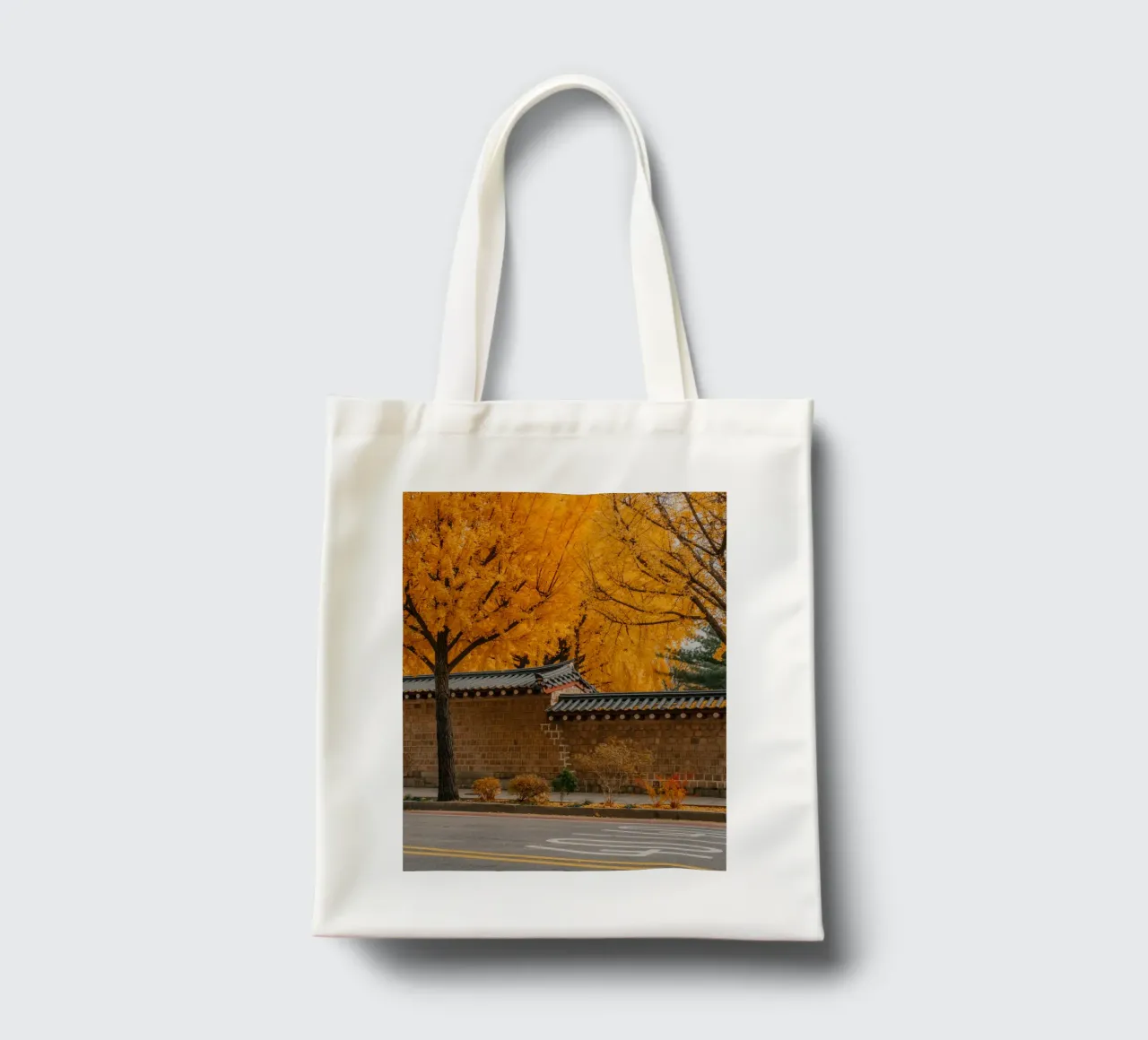 Alberi di ginkgo dorati a Seul, Corea del Sud borsa in juta da mbgraphx2