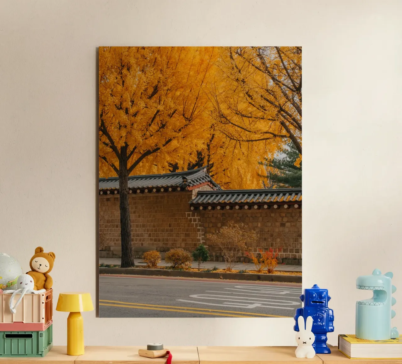 Alberi di ginkgo dorati a Seul, Corea del Sud pannello forex da mbgraphx2