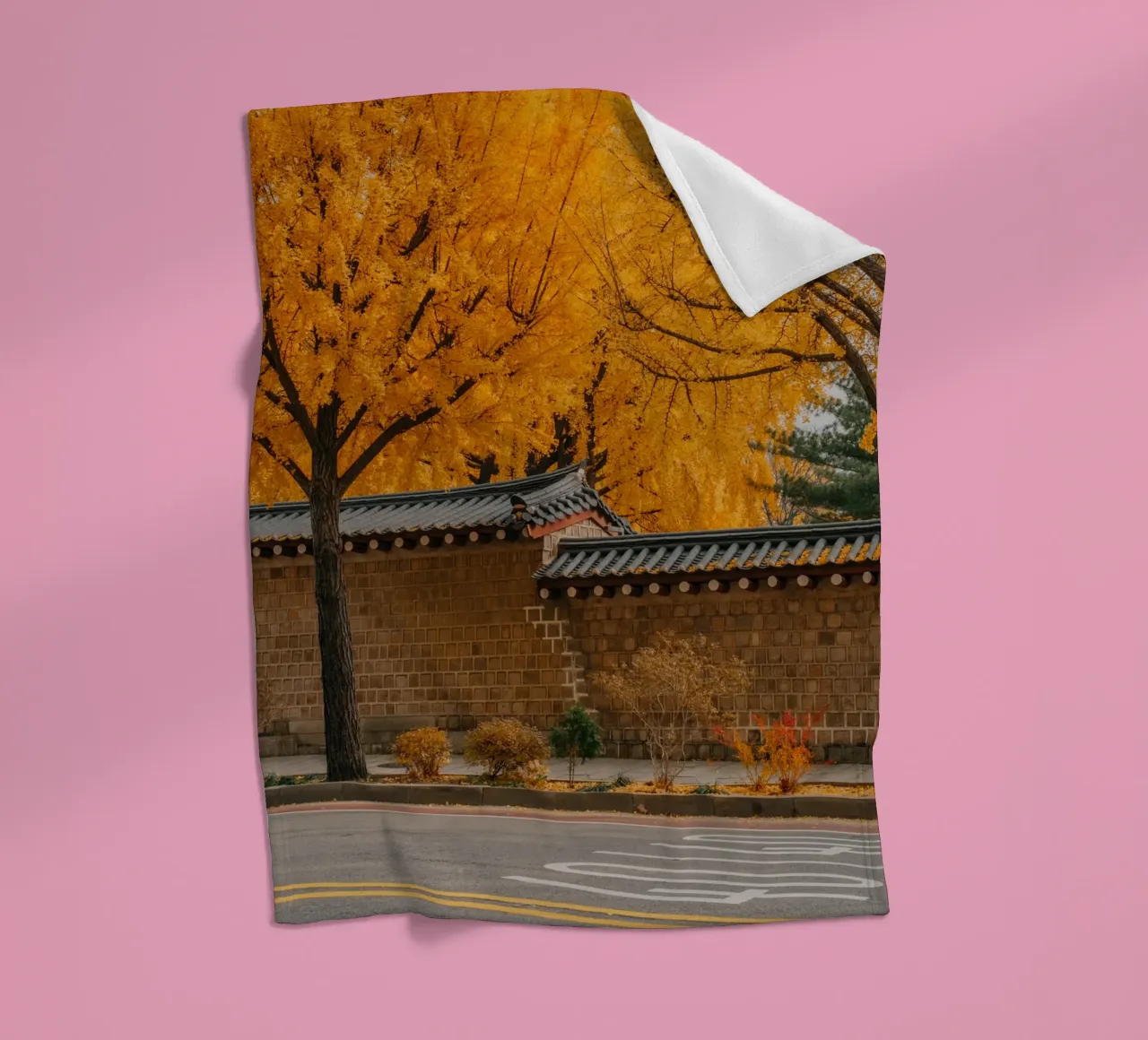 Ginkgo doré à Séoul, Corée du Sud plaid polaire de mbgraphx2