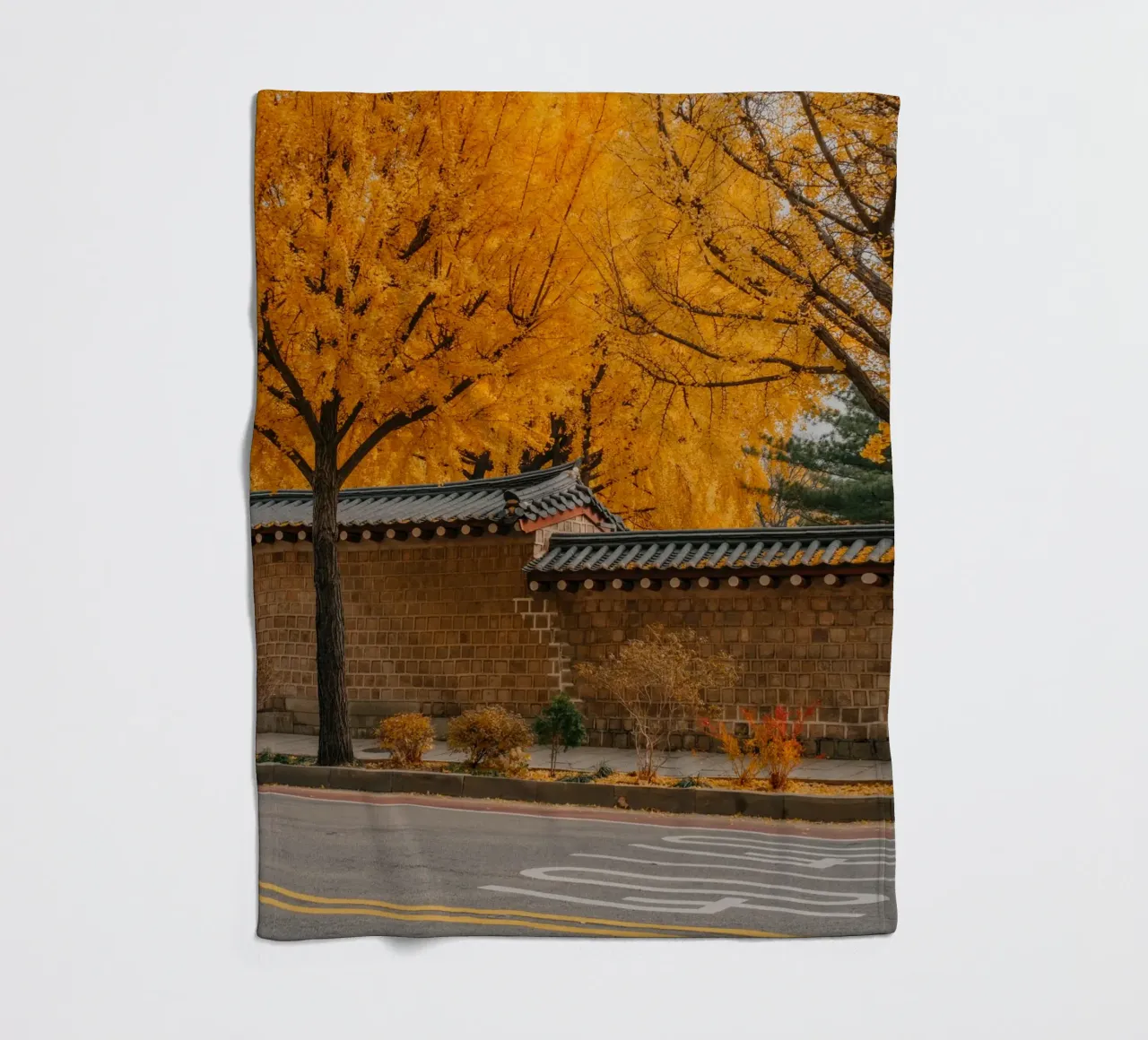 Ginkgo doré à Séoul, Corée du Sud plaid polaire de mbgraphx2