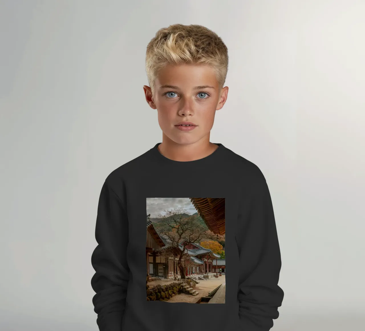 Vecchio albero del tempio di Hwaeomsa, Corea del Sud felpa bambino da mbgraphx2