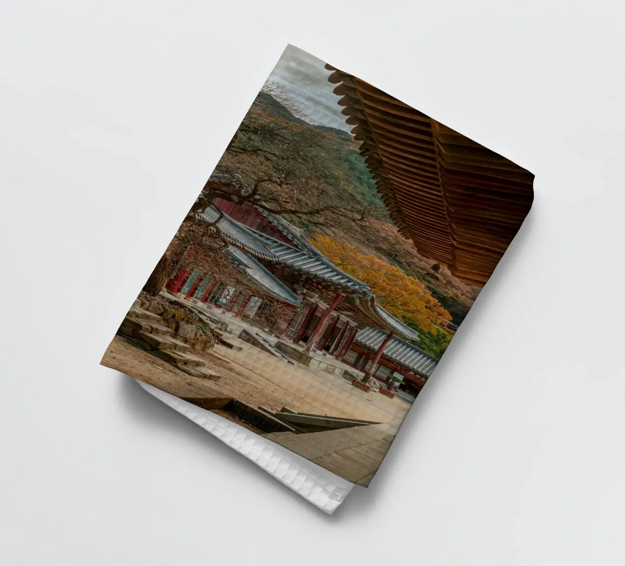 Vecchio albero del tempio di Hwaeomsa, Corea del Sud canovaccio da cucina da mbgraphx2