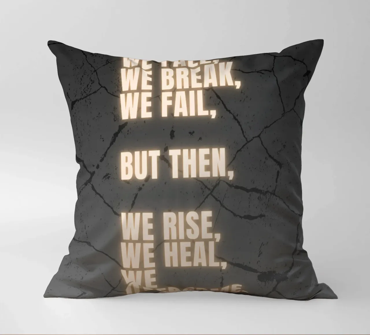 WE FALL, WE BREAK, WE FAIL cuscino da BAWA