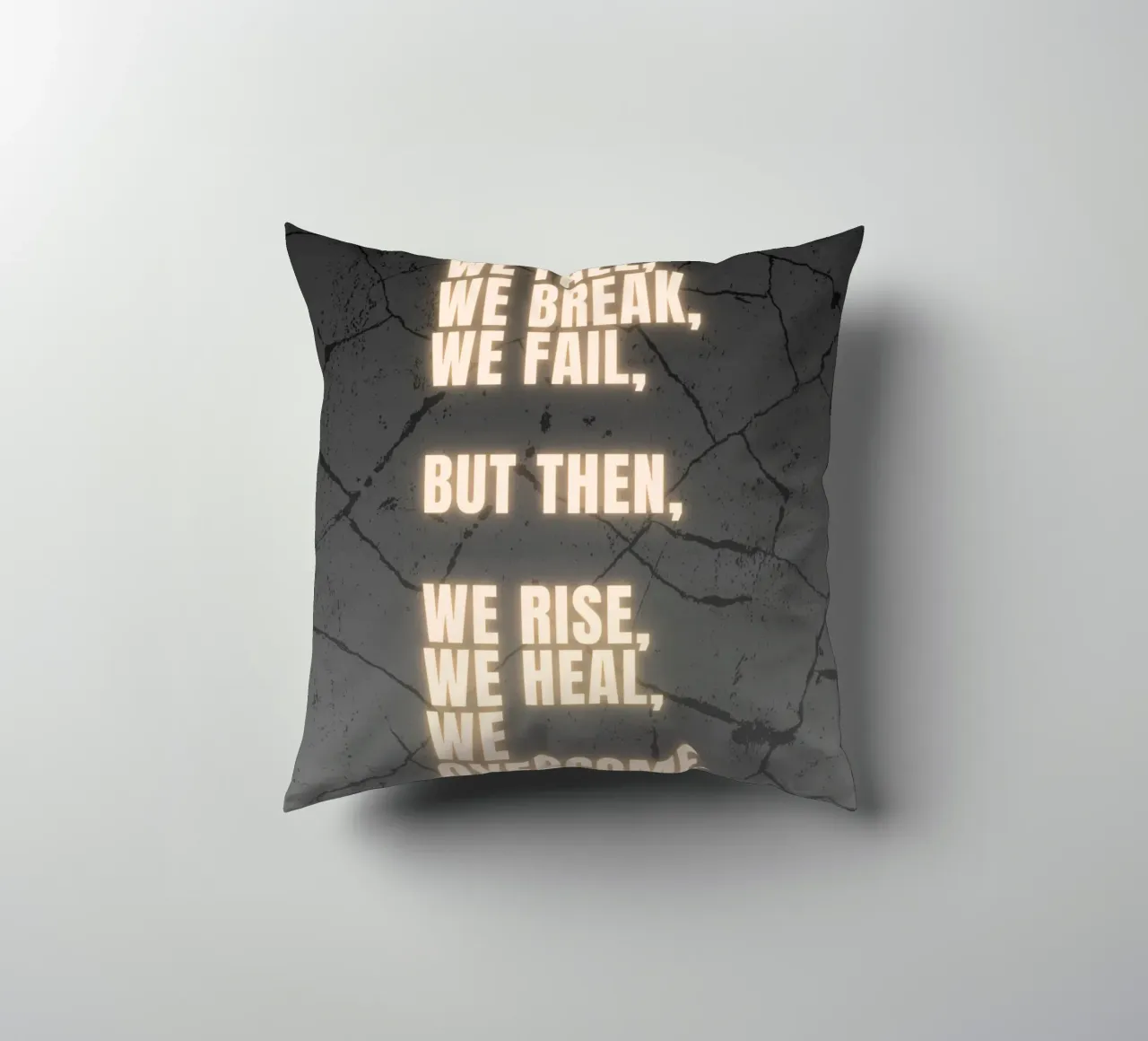 WE FALL, WE BREAK, WE FAIL cuscino da BAWA