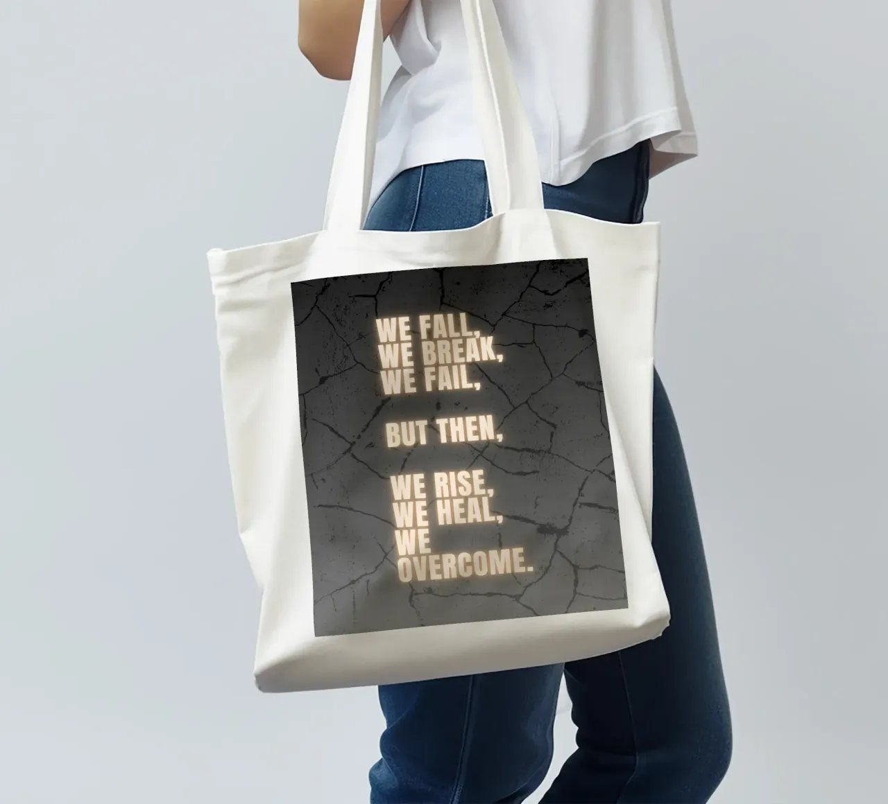 WE FALL, WE BREAK, WE FAIL borsa in juta da BAWA