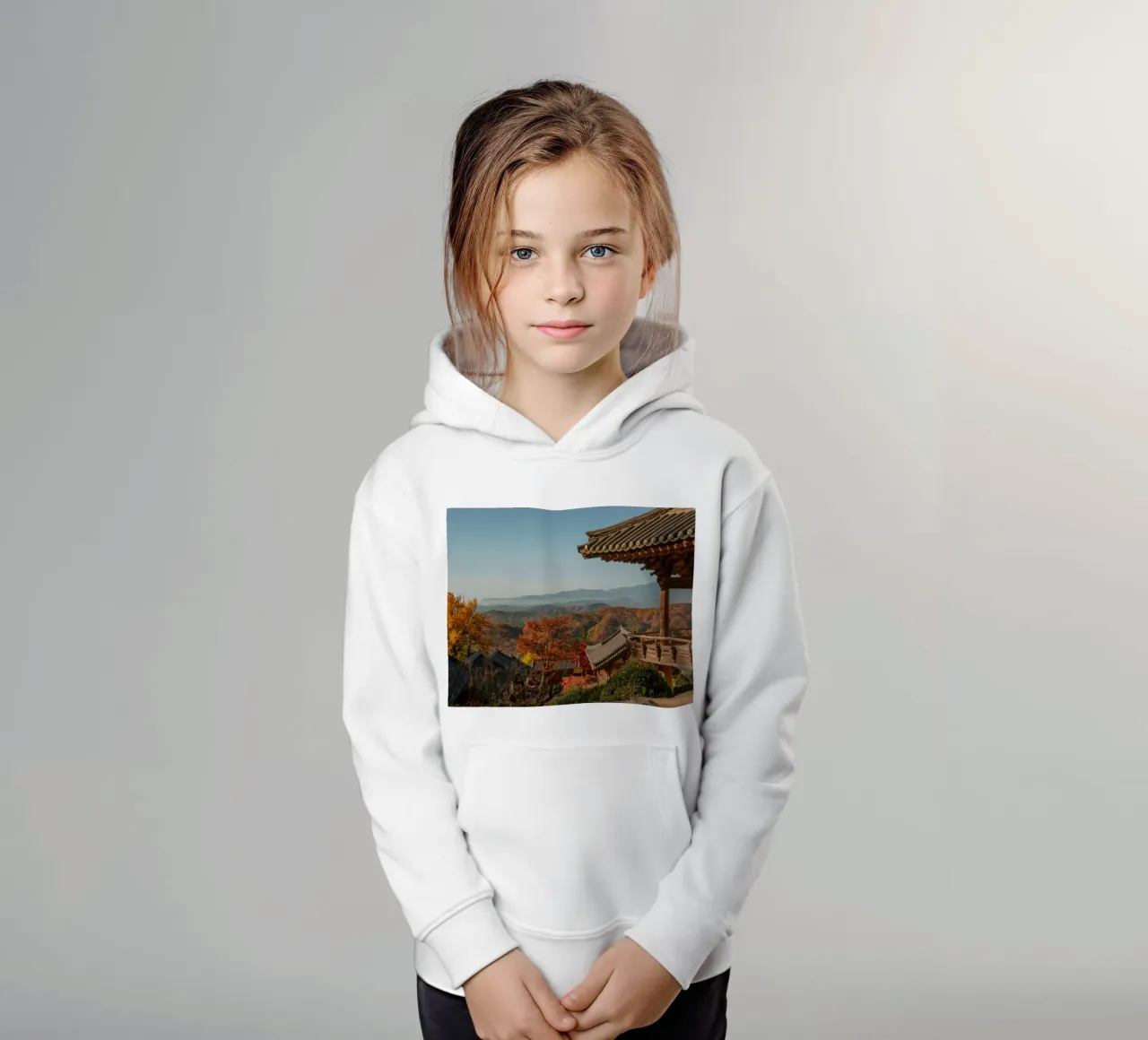 Paesaggio autunnale dal tempio di Buseoksa, Corea del Sud felpa bambino con cappuccio da mbgraphx2