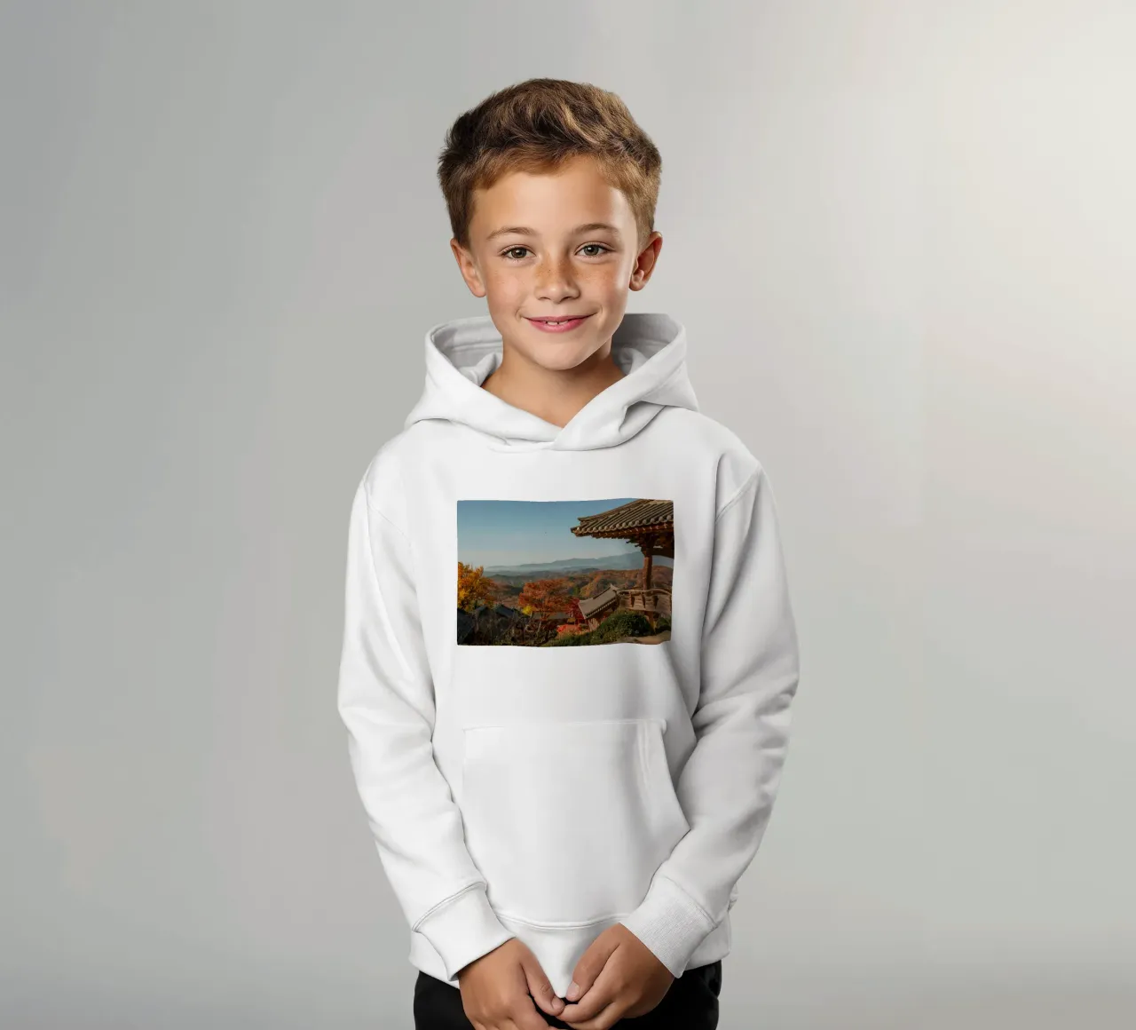 Paesaggio autunnale dal tempio di Buseoksa, Corea del Sud felpa bambino con cappuccio da mbgraphx2