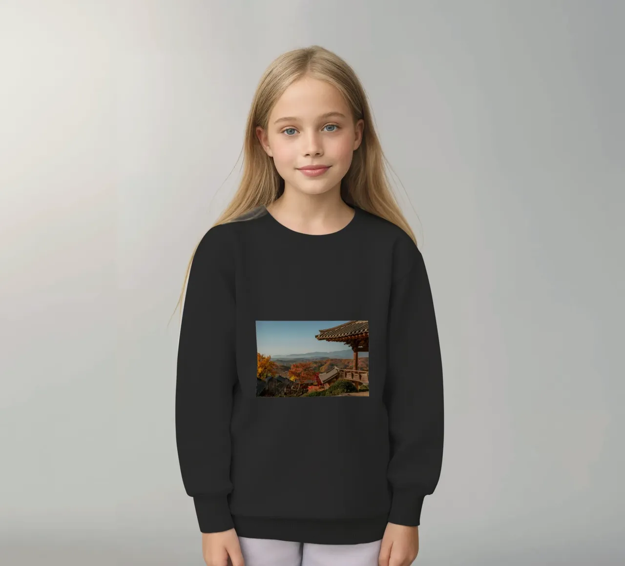 Paesaggio autunnale dal tempio di Buseoksa, Corea del Sud felpa bambino da mbgraphx2