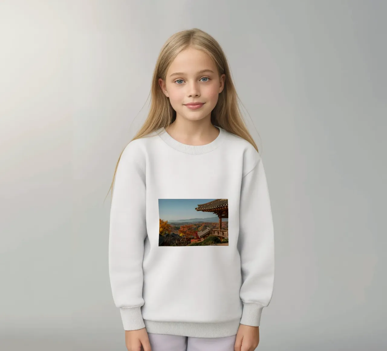 Paesaggio autunnale dal tempio di Buseoksa, Corea del Sud felpa bambino da mbgraphx2