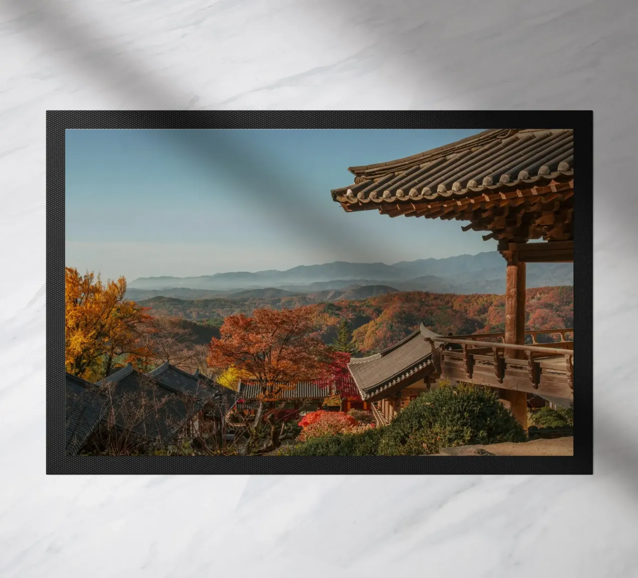 Paesaggio autunnale dal tempio di Buseoksa, Corea del Sud zerbino da mbgraphx2