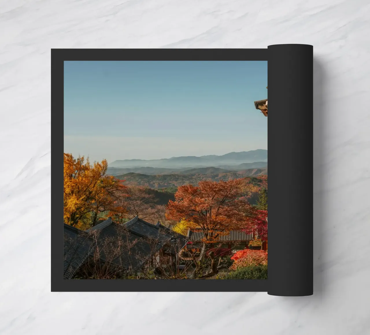 Paesaggio autunnale dal tempio di Buseoksa, Corea del Sud zerbino da mbgraphx2
