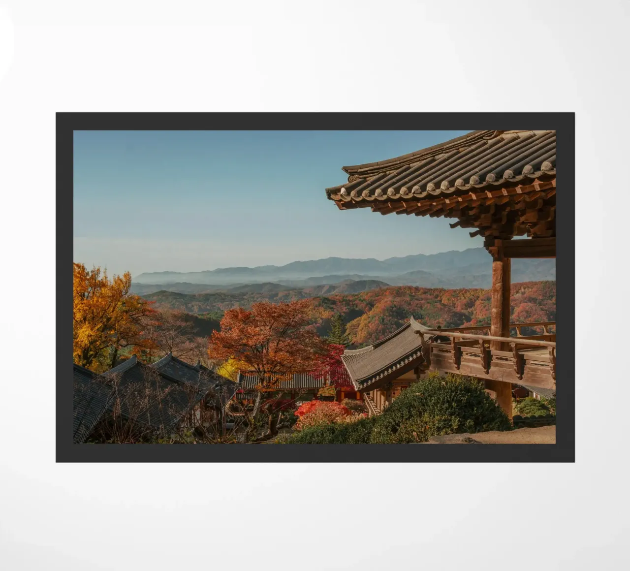 Paesaggio autunnale dal tempio di Buseoksa, Corea del Sud zerbino da mbgraphx2